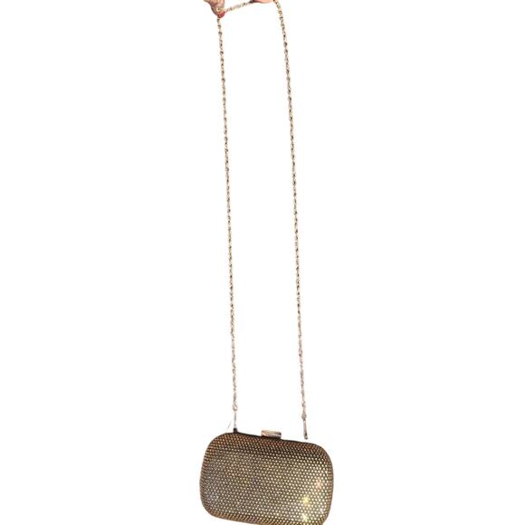 Cache Gold Rhinestone Crystal Black Purse New Event 24" Chain Hidden $118 NWT - Picture 6 of 6